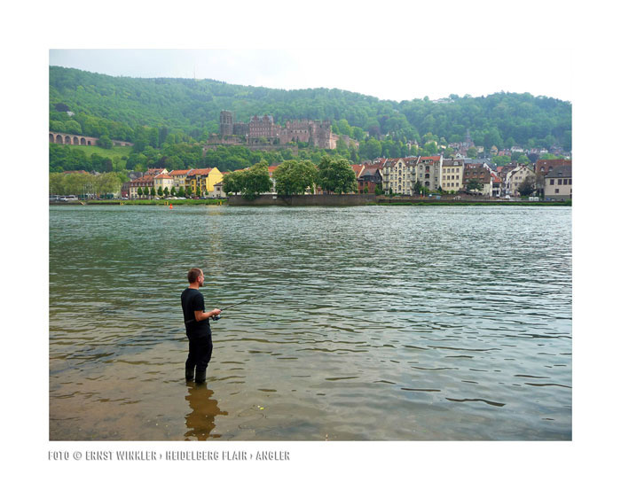 Heidelberg Angler am Neckar - Ernst Winkler